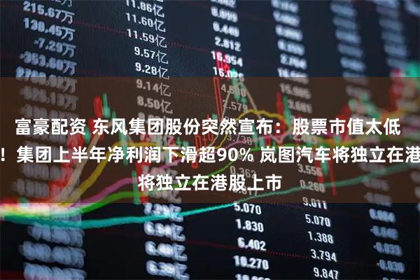 富豪配资 东风集团股份突然宣布：股票市值太低 将退市！集团上半年净利润下滑超90% 岚图汽车将独立在港股上市