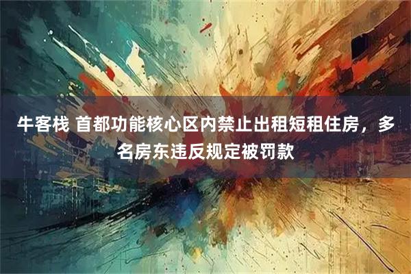 牛客栈 首都功能核心区内禁止出租短租住房，多名房东违反规定被罚款